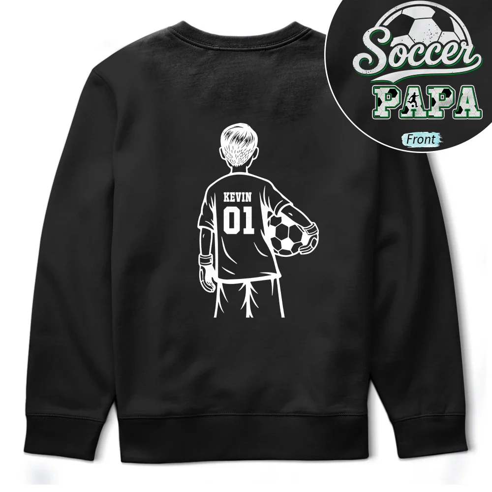 Soccer Dad Mom Kids Backside - Personalized T Shirt - Image 5