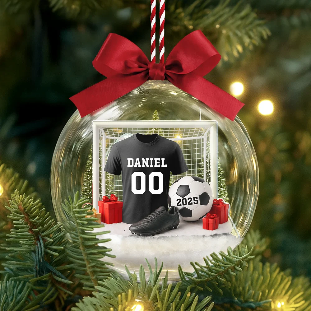 Soccer Player Uniform - Personalized 3D Acrylic Ball Ornament - Image 3