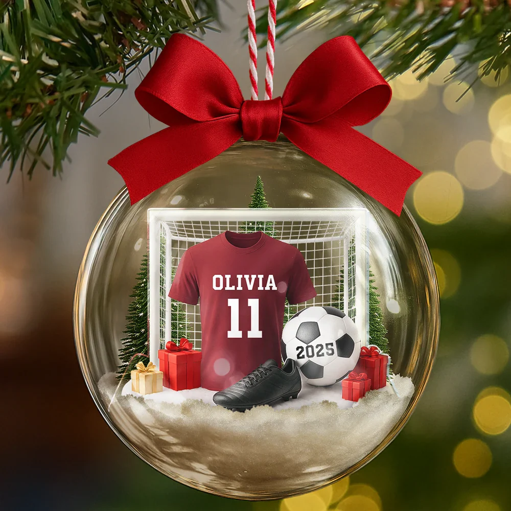 Soccer Player Uniform - Personalized 3D Acrylic Ball Ornament - Image 6