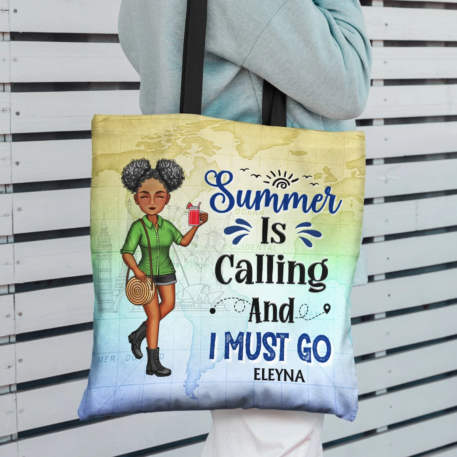 Some Girls Are Just Born With The Beach In Their Souls - Gift For Her, Travel Lovers - Personalized Custom Zippered Canvas Bag - Image 3