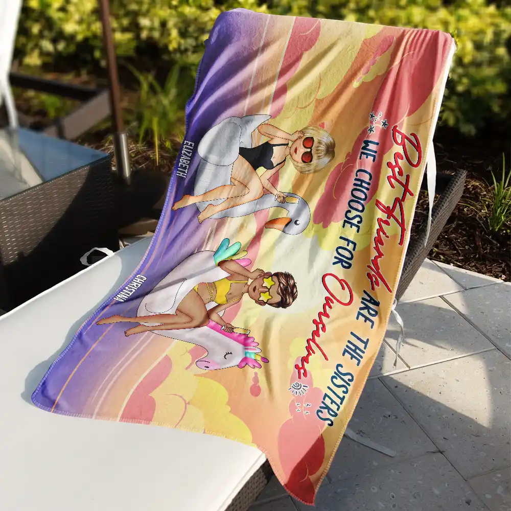 Some Girls Are Just Born With The Beach In Their Souls - Personalized Beach Towel - Image 3