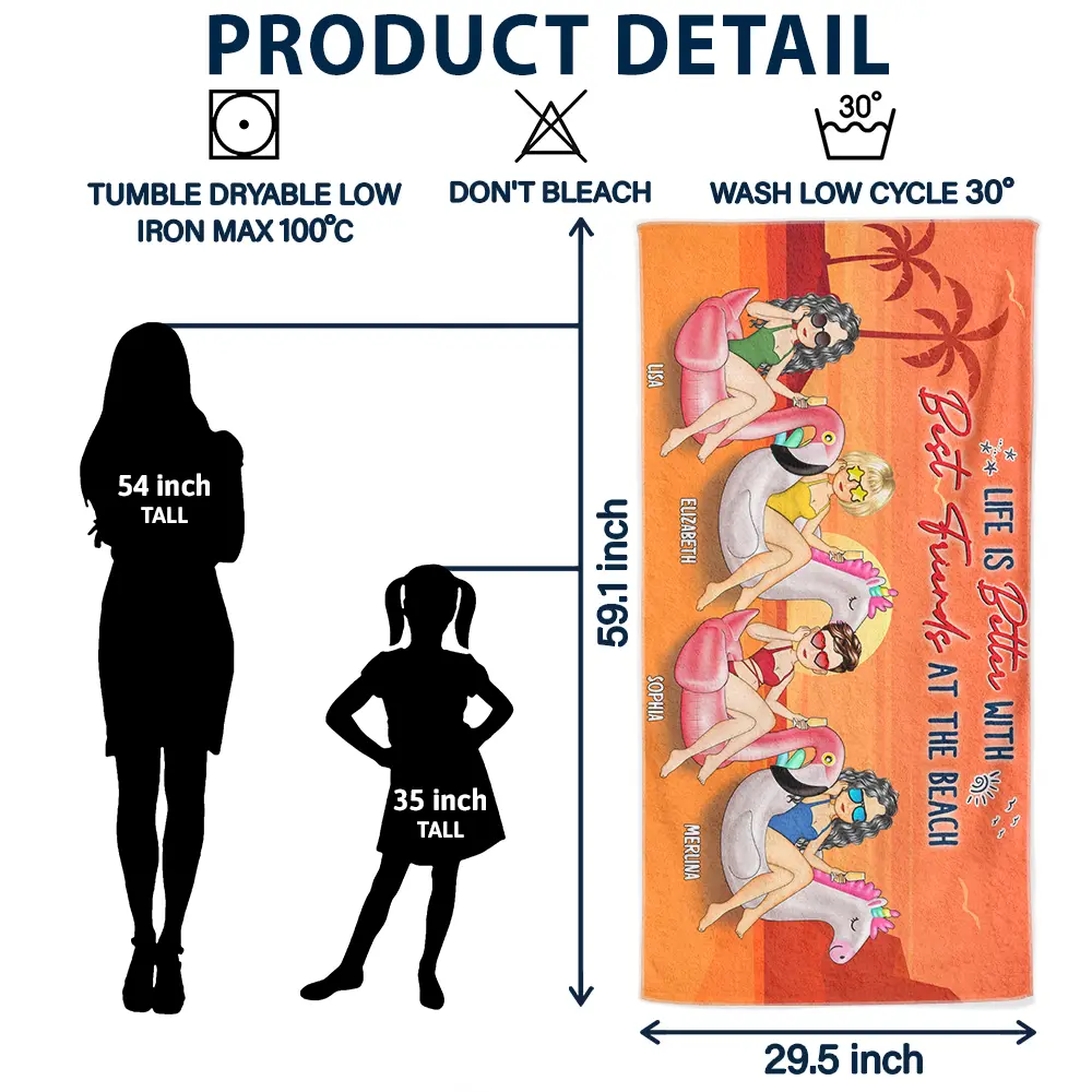 Some Girls Are Just Born With The Beach In Their Souls - Personalized Beach Towel - Image 6
