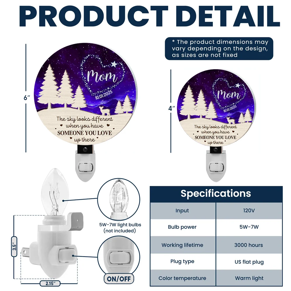 Someone You Love Up There - Personalized Plug-in Night Light - Image 6