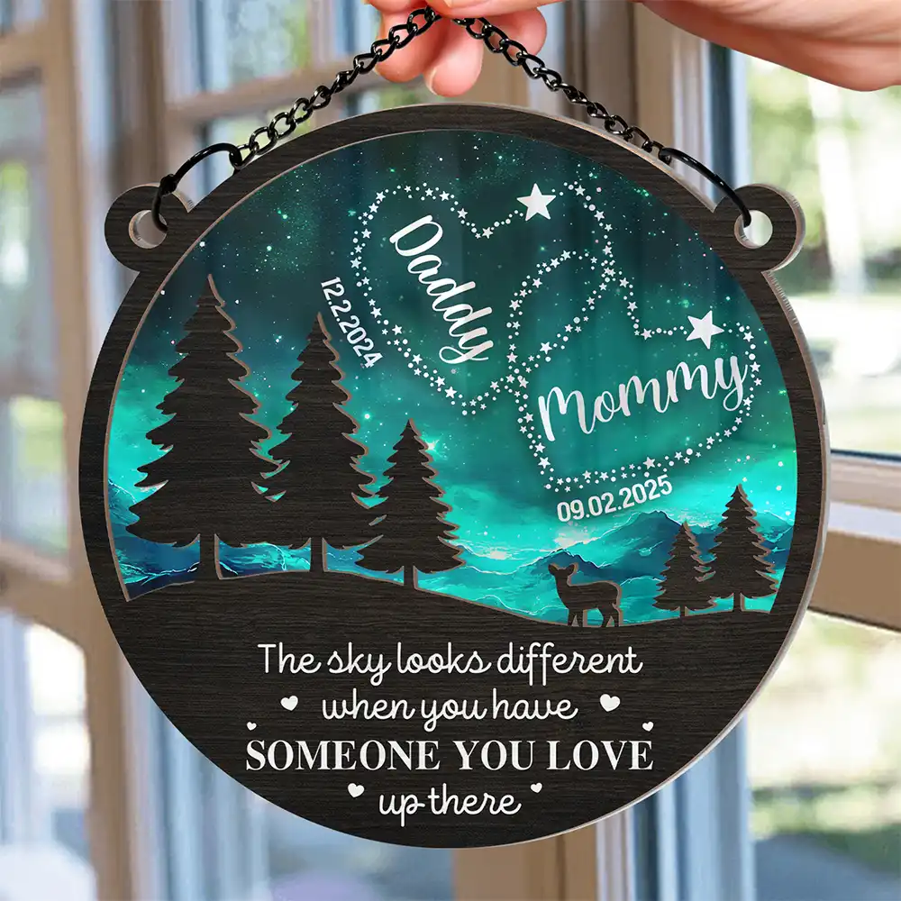 Someone You Love Up There - Personalized Window Hanging Suncatcher Ornament - Image 2