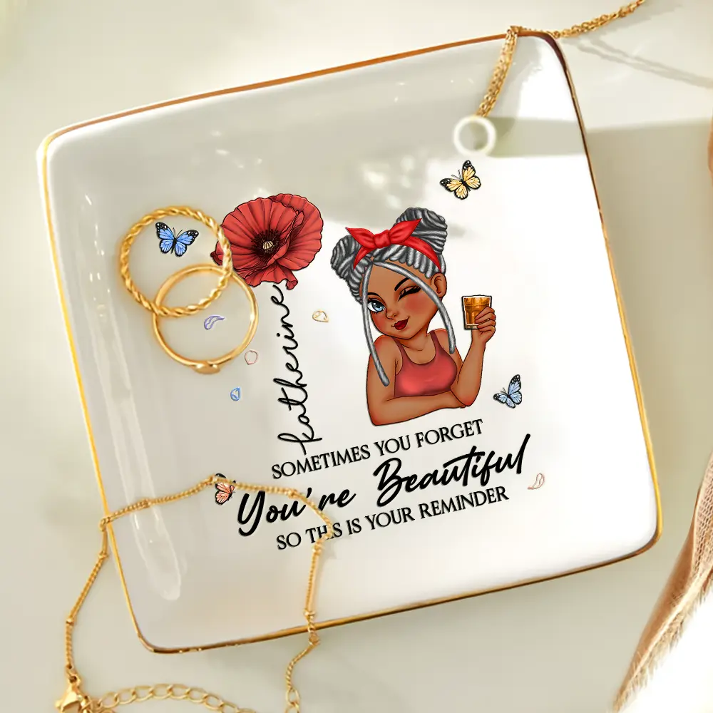 Sometimes You Forget You're Beautiful - Personalized Ring Dish - Image 4