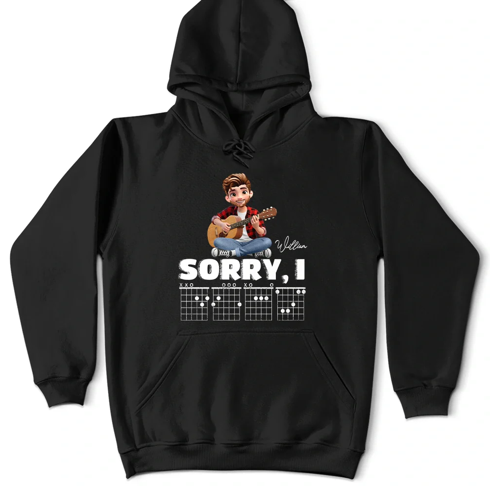 Sorry I D G A F Chord 3D Effect Fun Guitar Player - Personalized T Shirt - Image 4