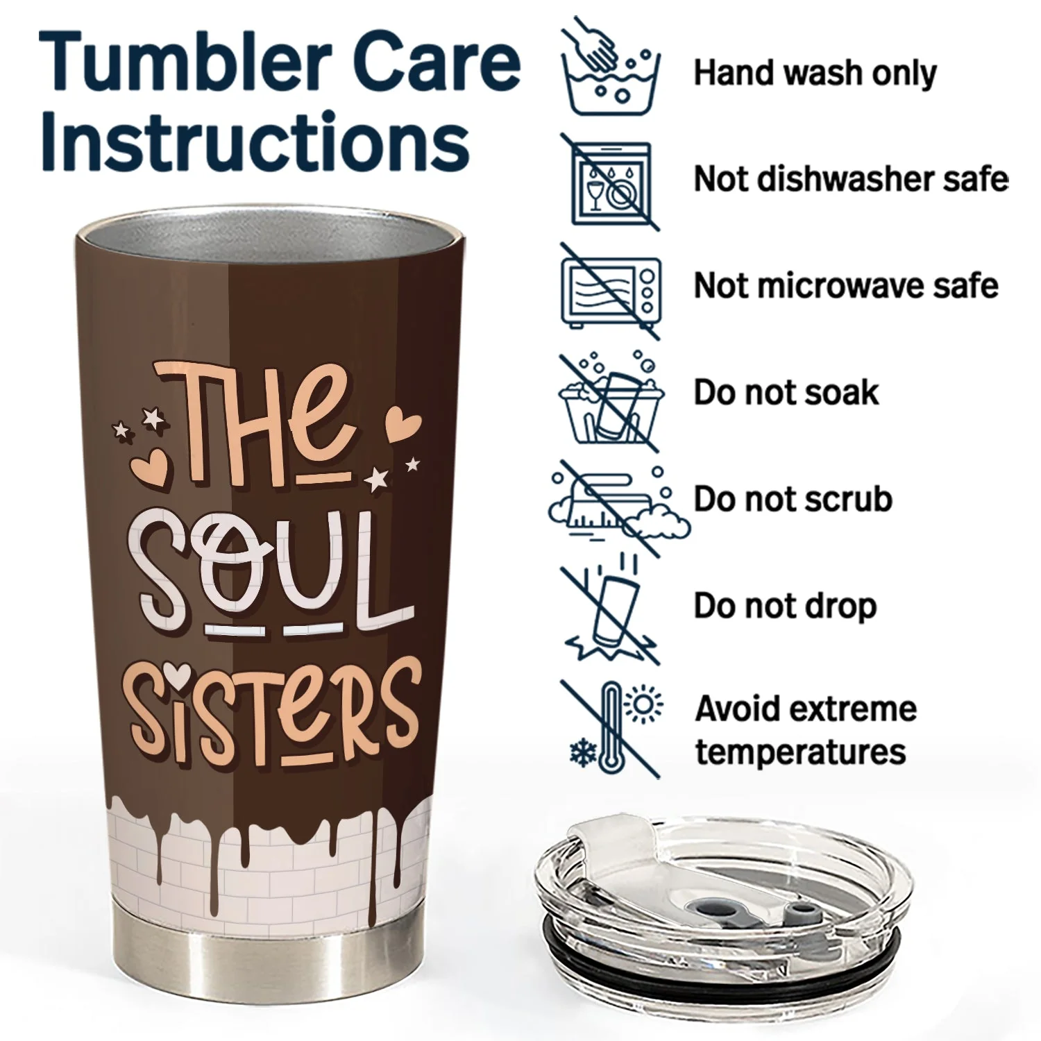 Soul Sistas - Gift For Sisters And Best Friends - Personalized Tumbler - Image 5