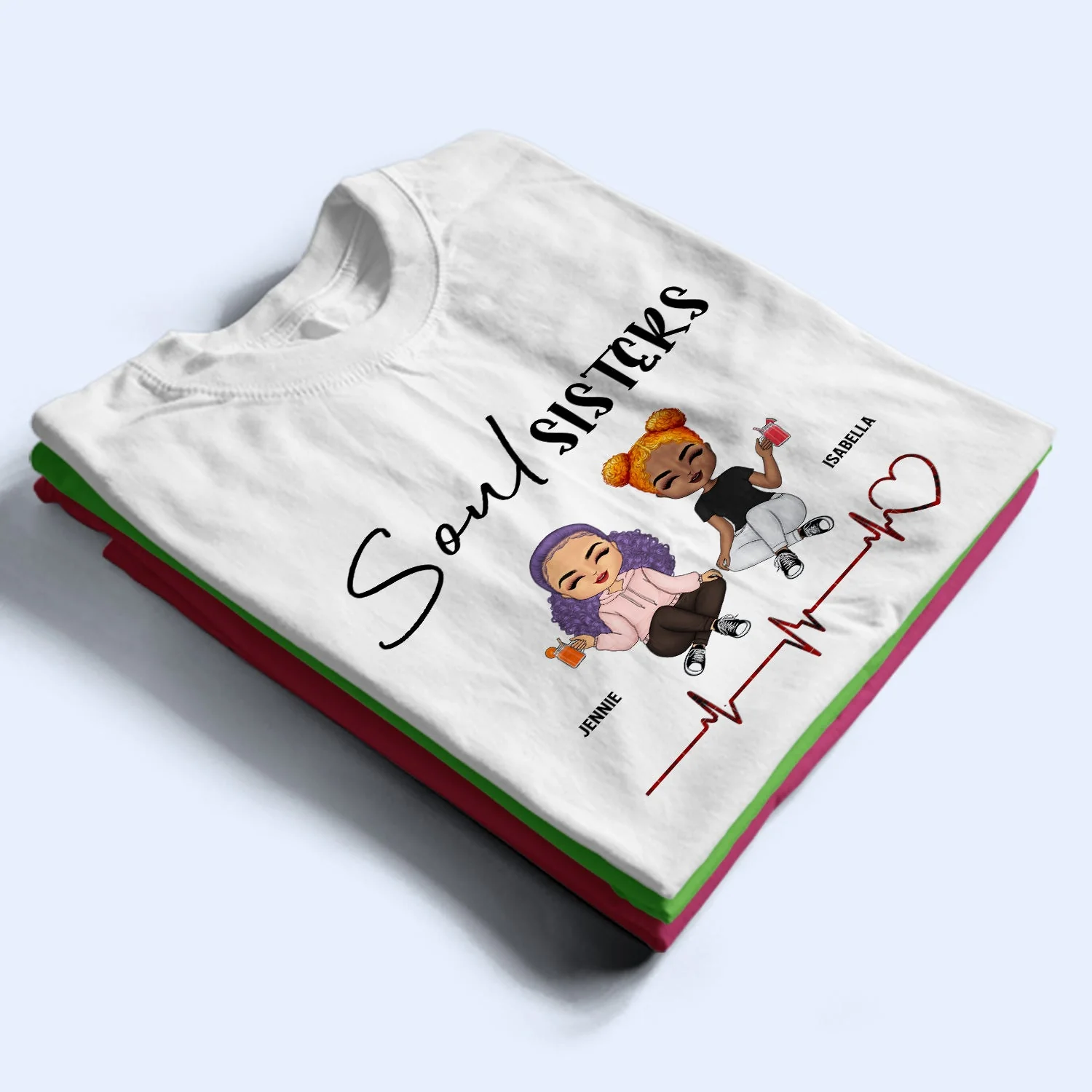 Soul Sisters - Gift For Besties - Personalized Custom T Shirt - Image 2