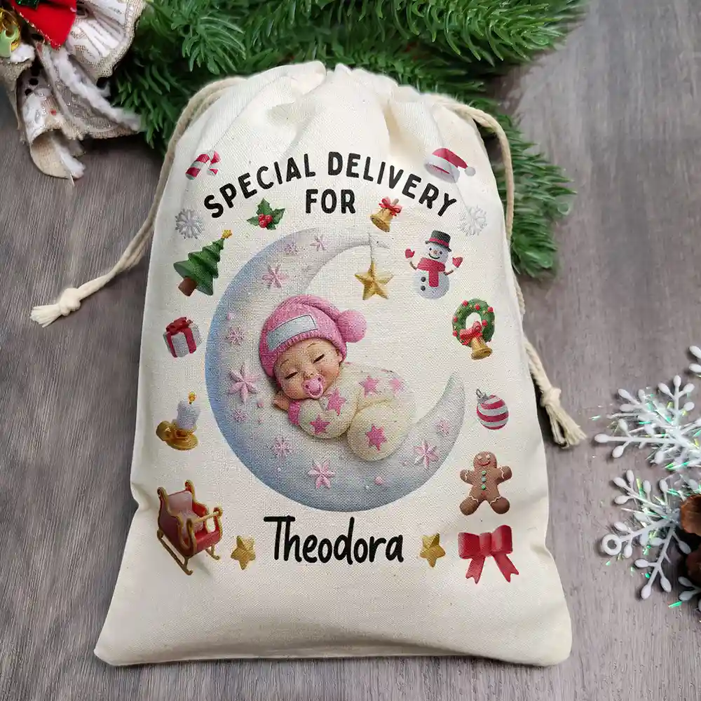 Special Delivery For Baby First Christmas - Personalized Favor Bag - Image 2