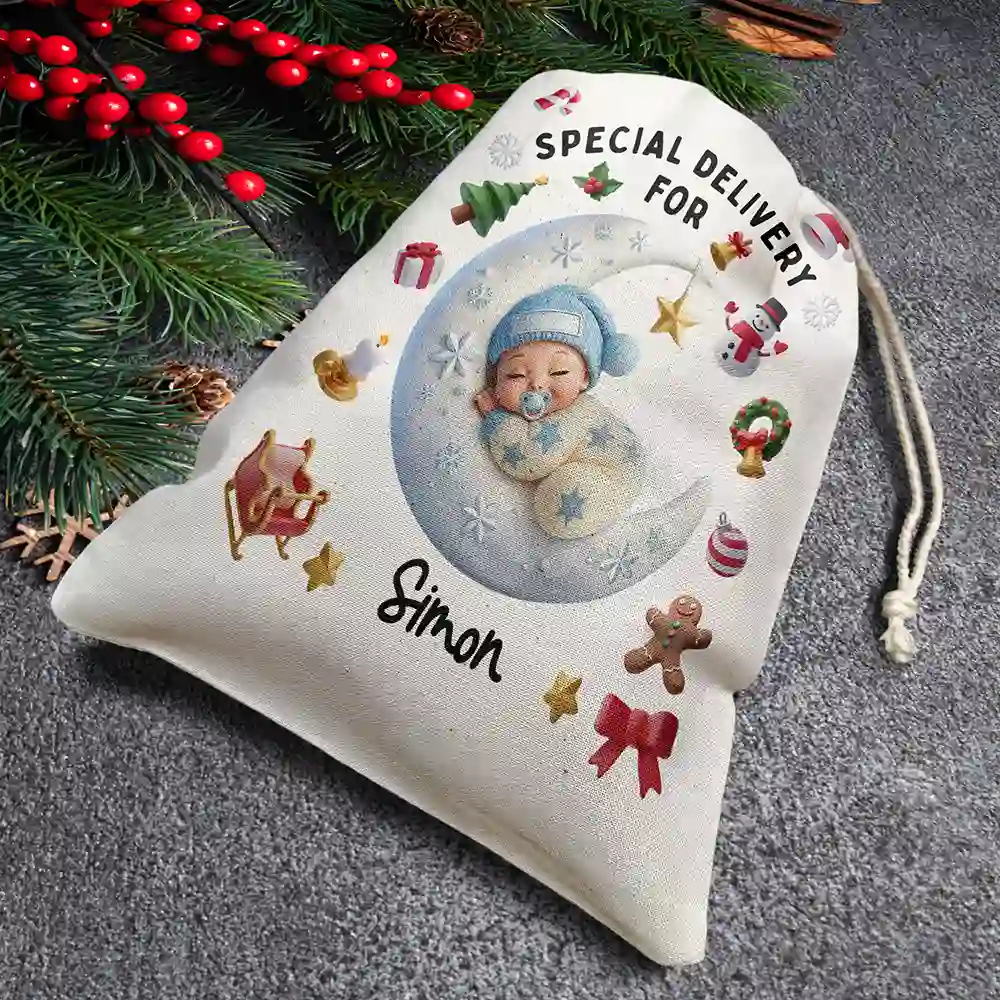Special Delivery For Baby First Christmas - Personalized Favor Bag - Image 4