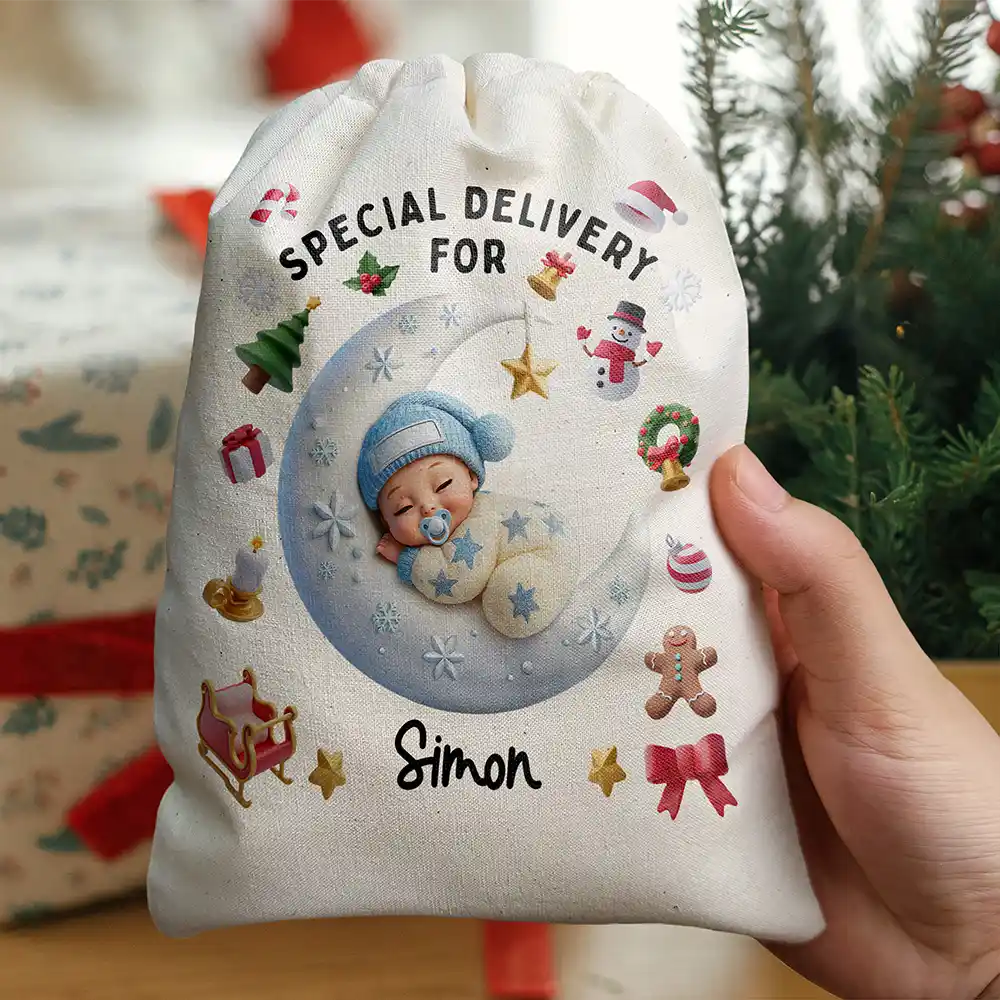 Special Delivery For Baby First Christmas - Personalized Favor Bag - Image 5