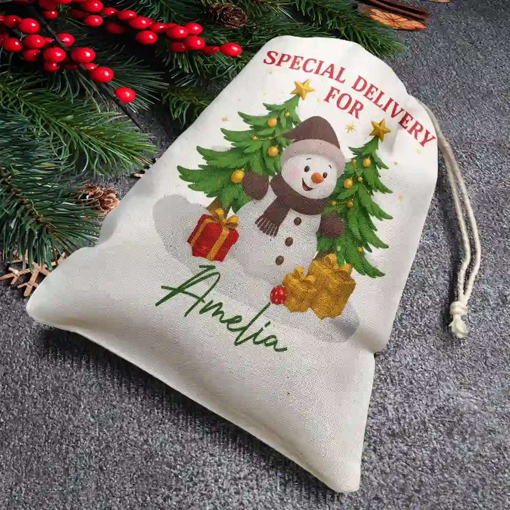 Special Delivery For Christmas Snowman - Personalized Favor Bag - Image 4
