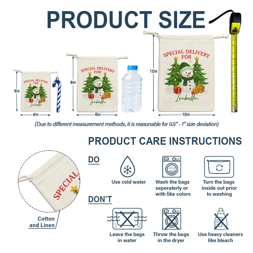 Special Delivery For Christmas Snowman - Personalized Favor Bag - Image 6