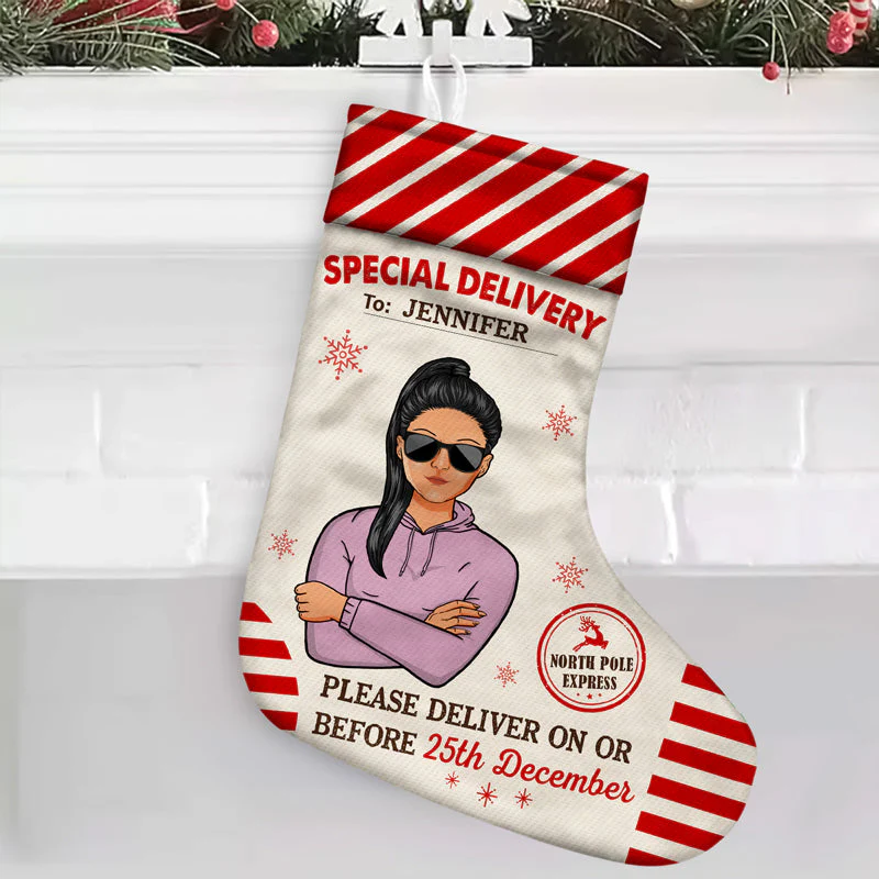 Special Delivery If Undeliverable Return To Santa Claus - Christmas Gift For Family - Personalized Custom Christmas Stocking - Image 2