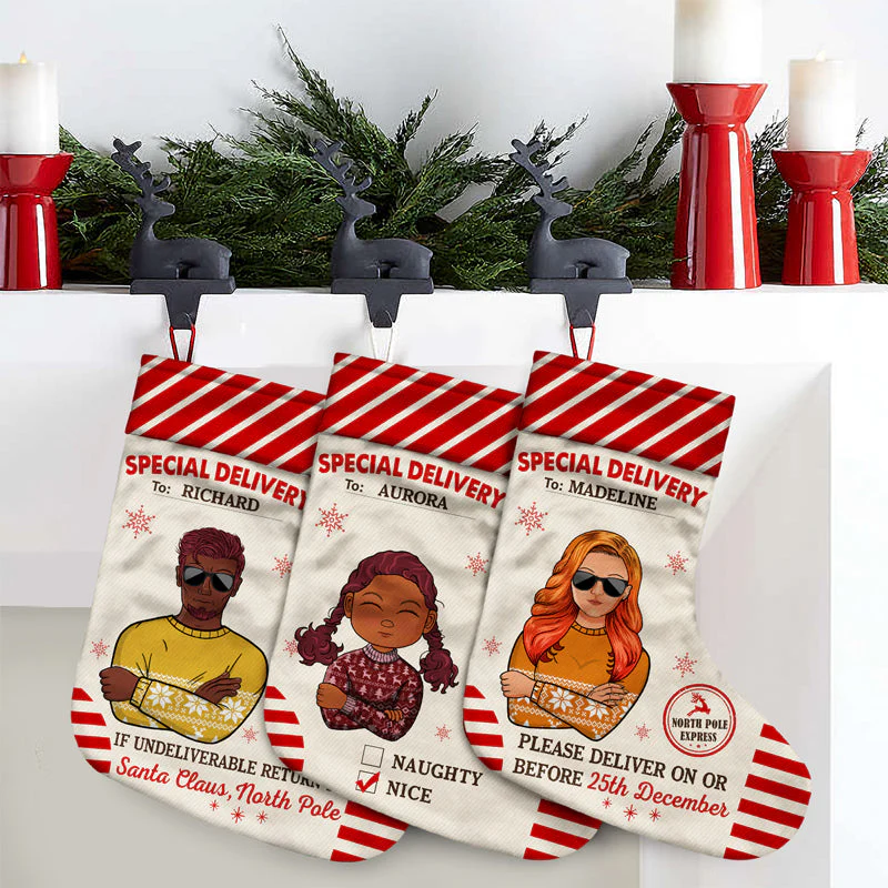 Special Delivery If Undeliverable Return To Santa Claus - Christmas Gift For Family - Personalized Custom Christmas Stocking - Image 3