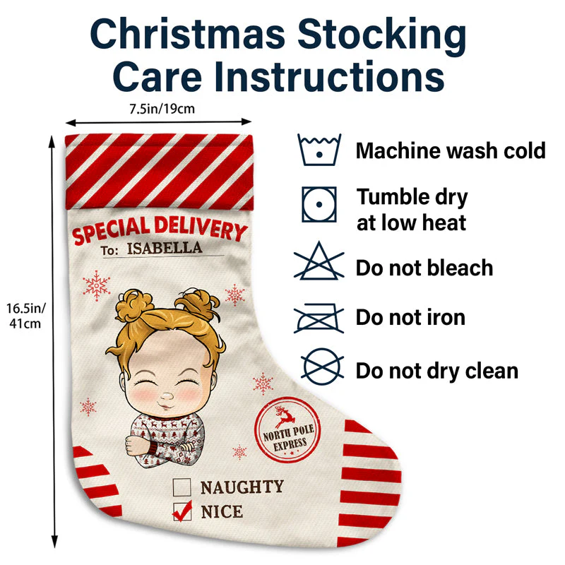Special Delivery If Undeliverable Return To Santa Claus - Christmas Gift For Family - Personalized Custom Christmas Stocking - Image 4