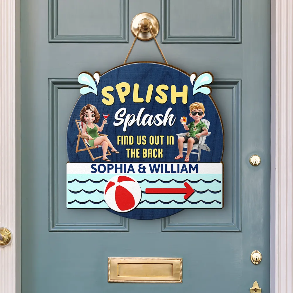 Splish Splash Find Us - Personalized Custom Shaped Wood Sign - Image 3