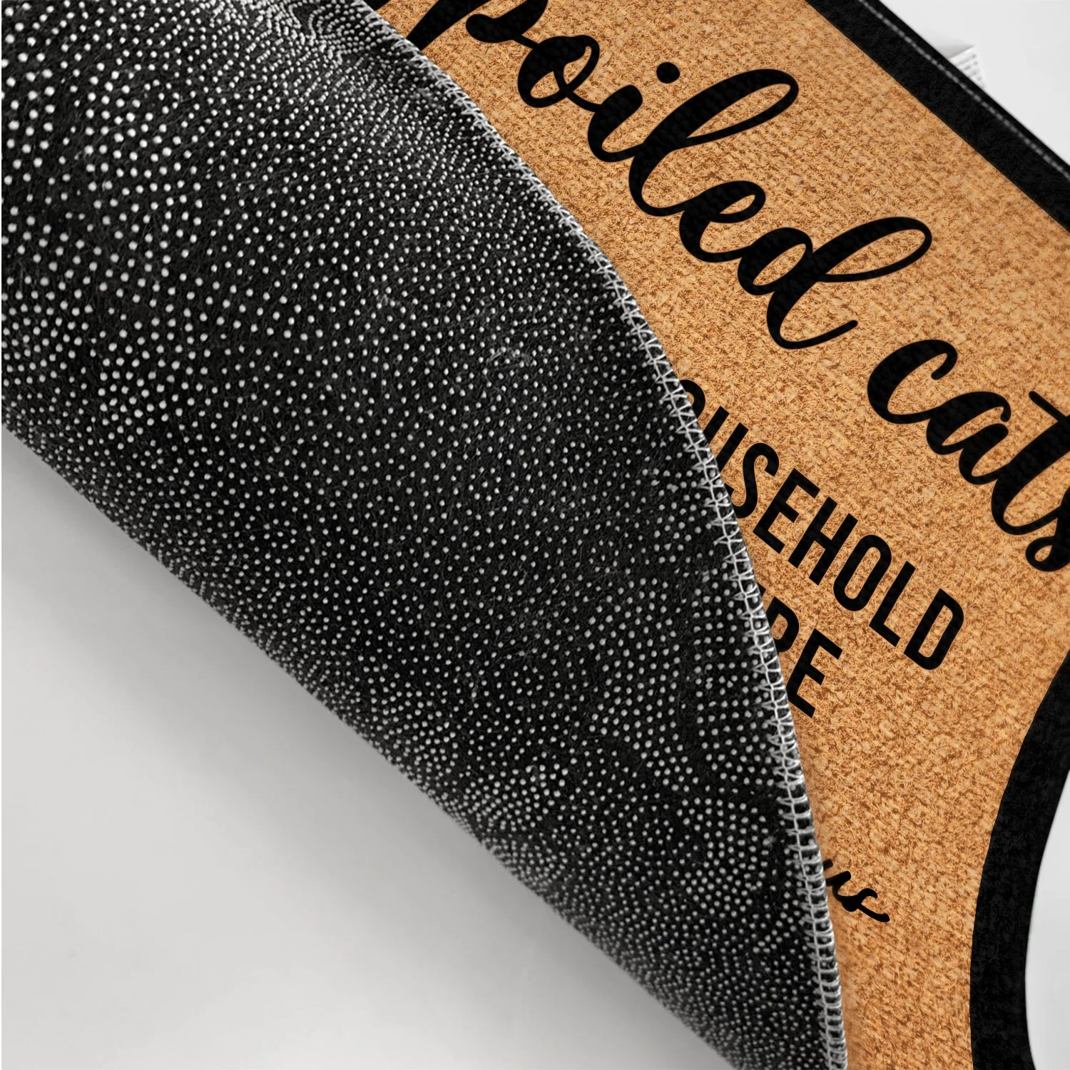 Spoiled Cats & Their Household Staffs Live Here - Gift For Cat Lovers, Housewarming Gift - Personalized Doormat - Image 3