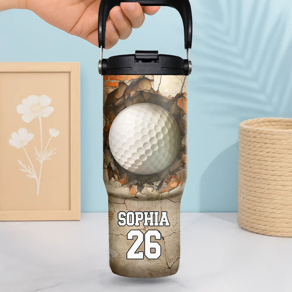 Sport Gifts For Kid - Personalized 30oz Tumbler With Handle - Image 2