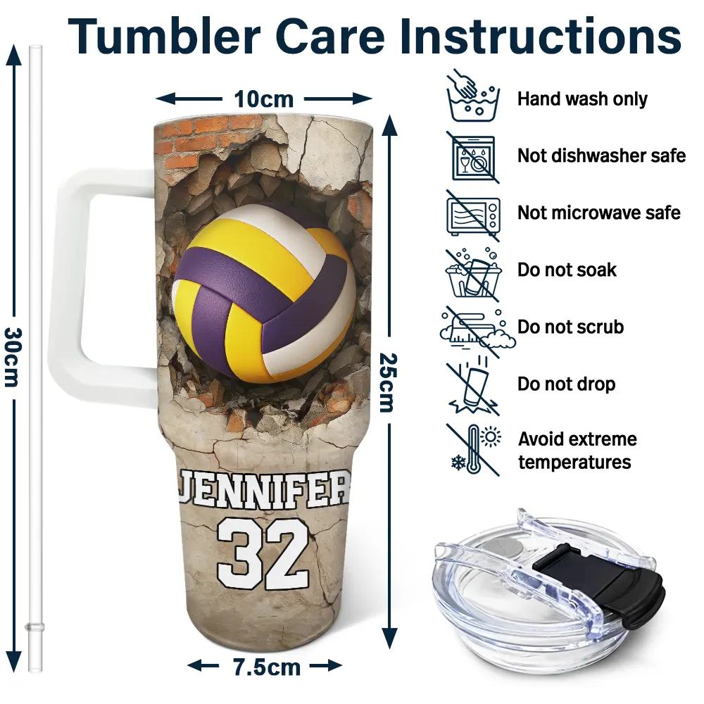 Sport Gifts - Personalized 40oz Tumbler With Straw - Image 6