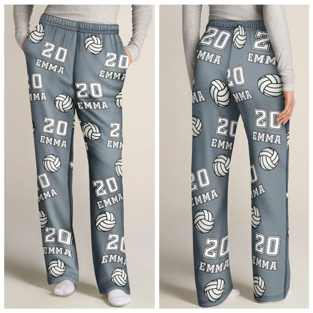Sports Pattern Baseball Volleyball Basketball - Personalized Sweatpants - Image 3