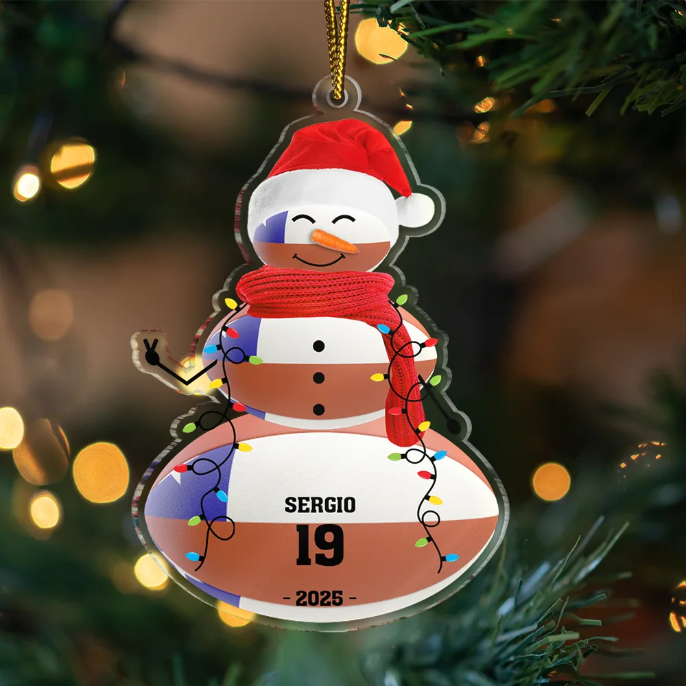 Sports Snowman - Personalized Custom Shaped Acrylic Ornament - Image 3