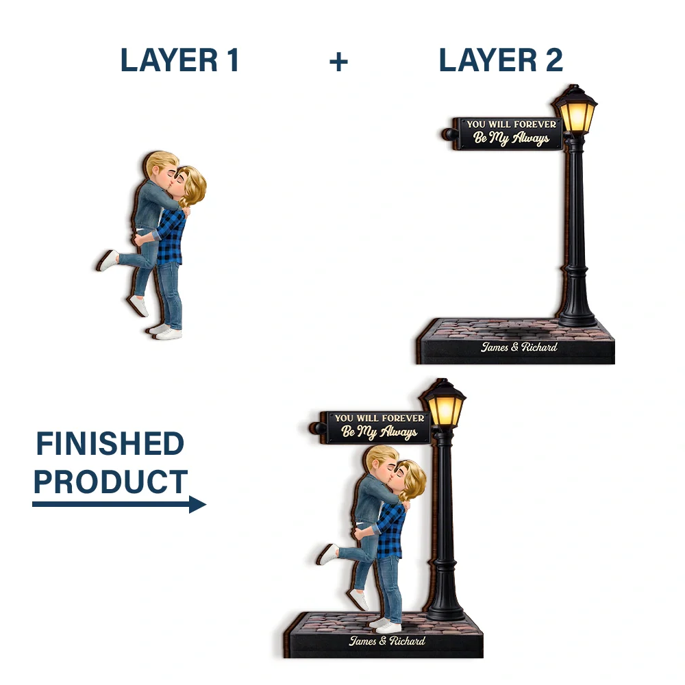 Standing Couple You And Me We Got This Under The Light - Personalized Custom Shaped Wooden Plaque - Image 5