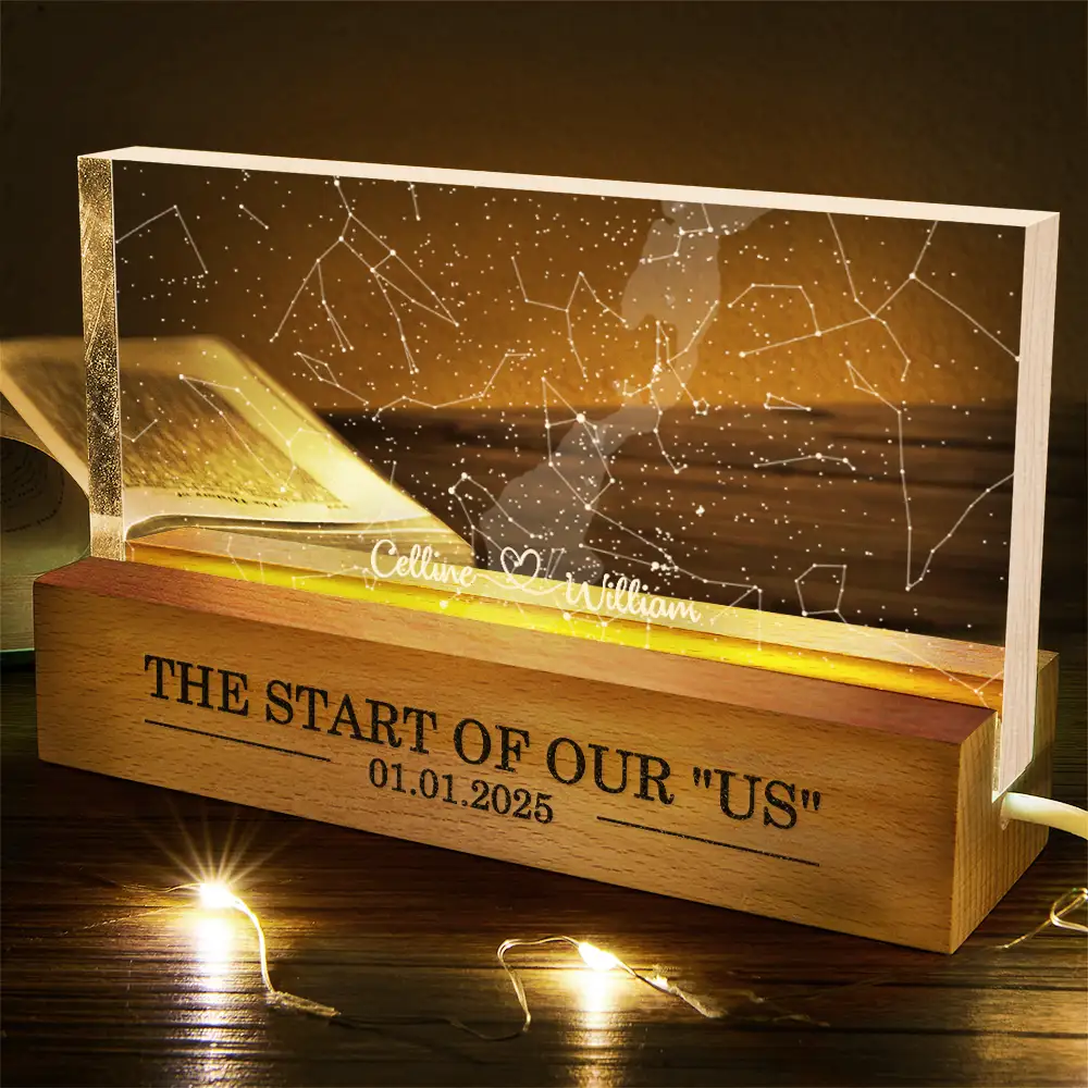 Star Map The Start Of Our Us Couple - Personalized Rectangle LED Light - Image 5
