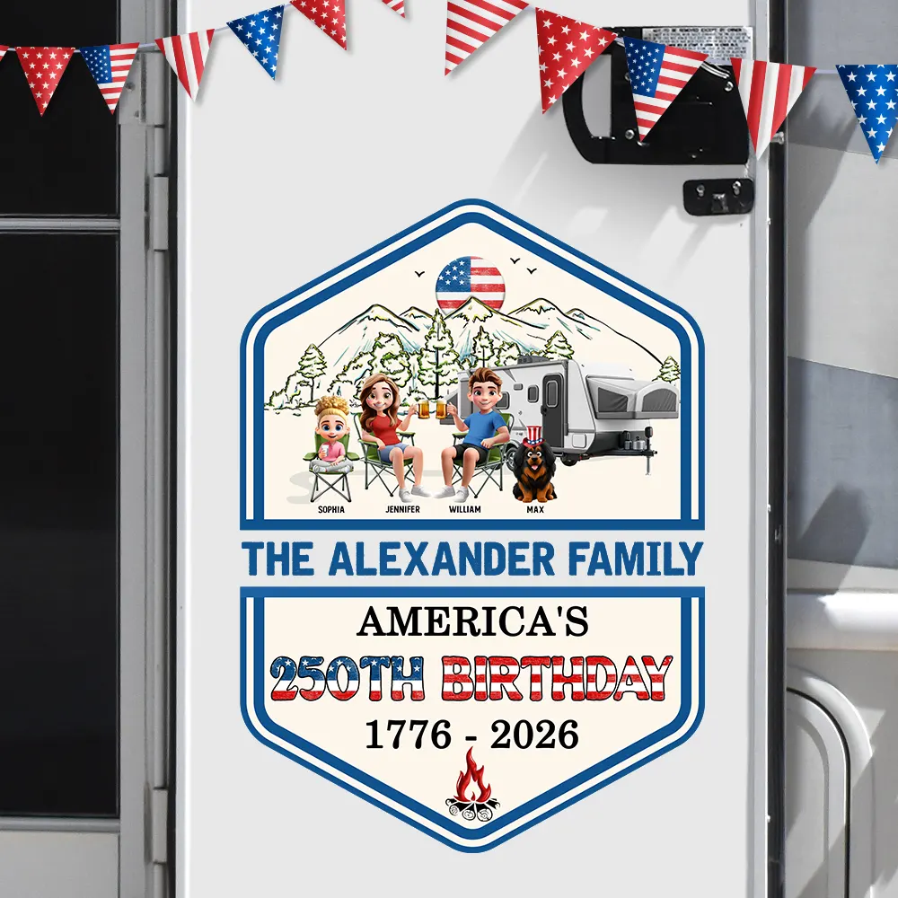Stars And Stripes 250th Birthday Of America - Personalized Decor Decal