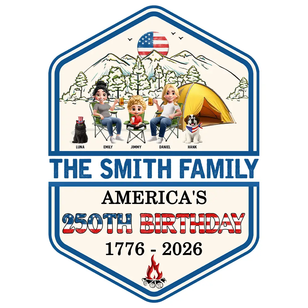 Stars And Stripes 250th Birthday Of America - Personalized Decor Decal - Image 2