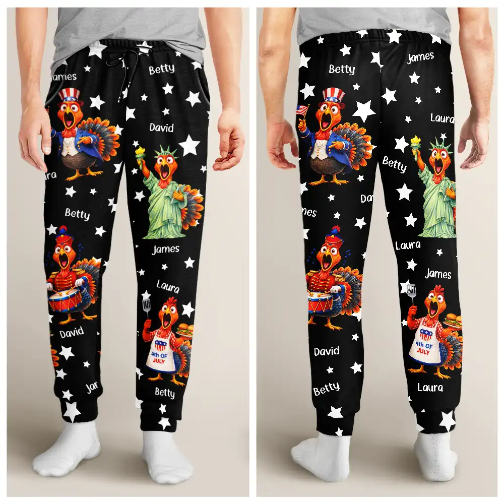 Stars And Stripes America Silly Goose - Personalized Pajama Pants - Image 4