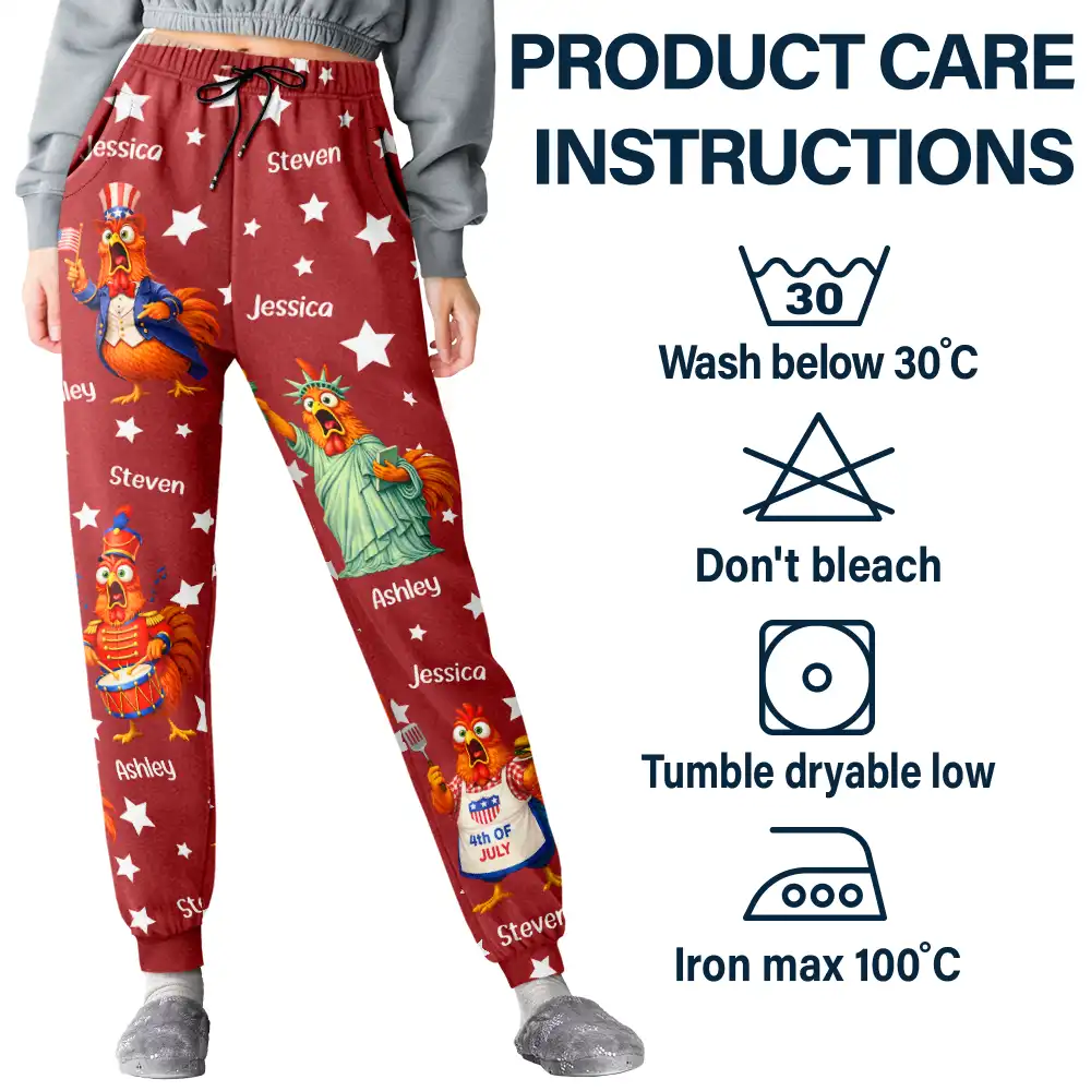 Stars And Stripes America Silly Goose - Personalized Pajama Pants - Image 5