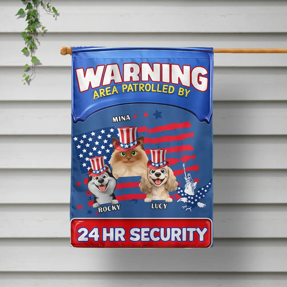 Stars And Stripes Area Patrolled By - Personalized Flag - Image 2