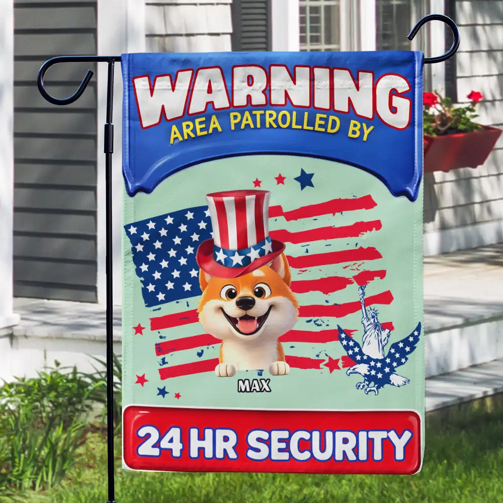 Stars And Stripes Area Patrolled By - Personalized Flag - Image 3