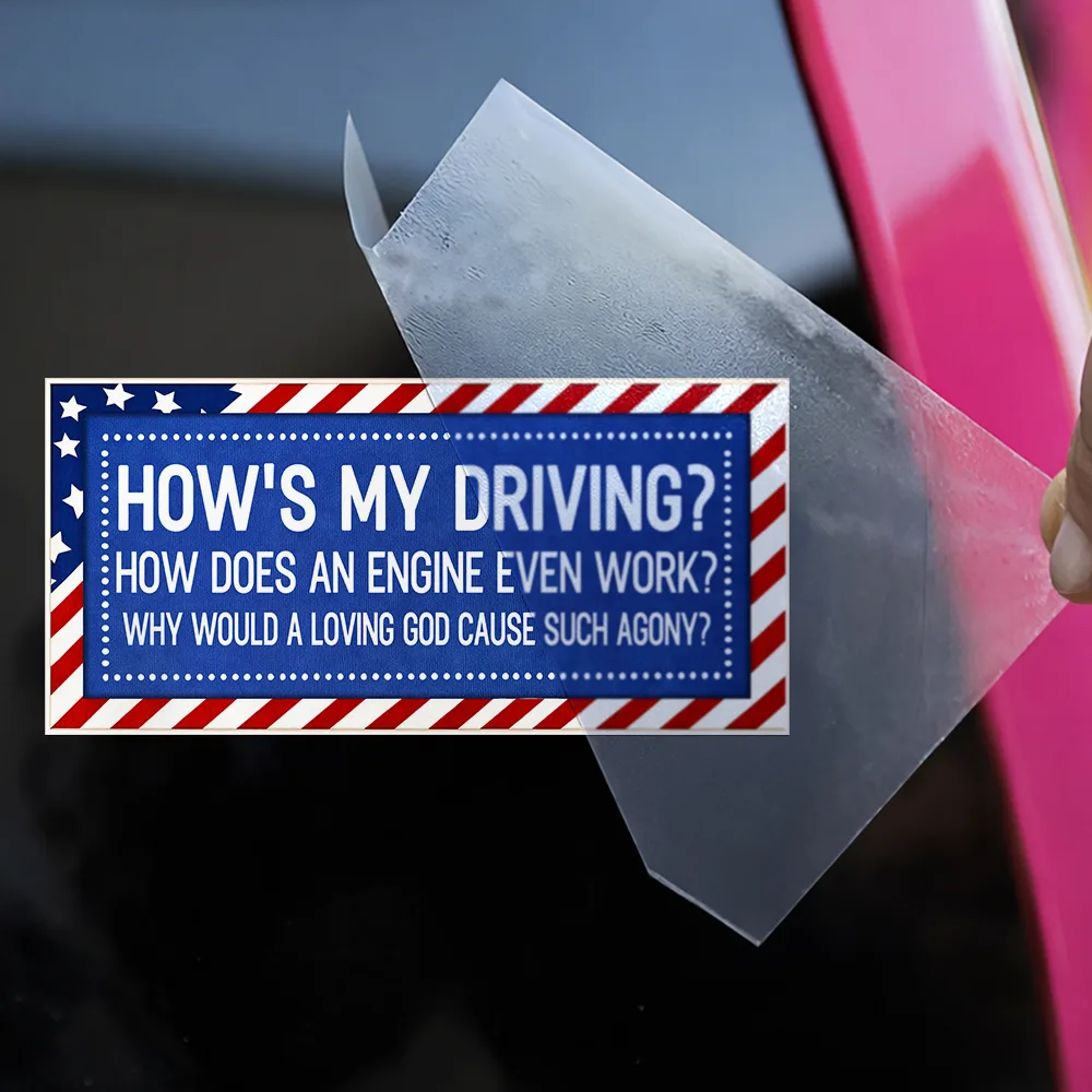 Stars And Stripes Car Bumper Sticker How Is My Driving - Personalized Decor Decal - Image 2