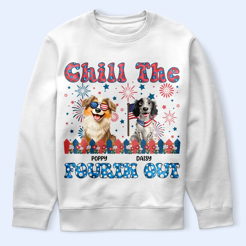 Stars And Stripes Chill The Fourth Out - Personalized T Shirt - Image 5