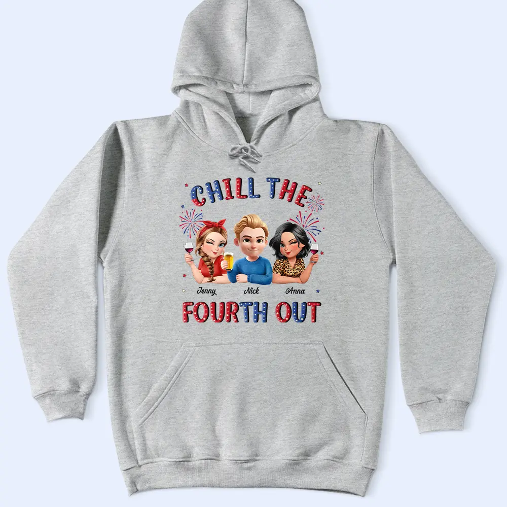 Stars And Stripes Chill The Fourth Out - Personalized T Shirt - Image 5