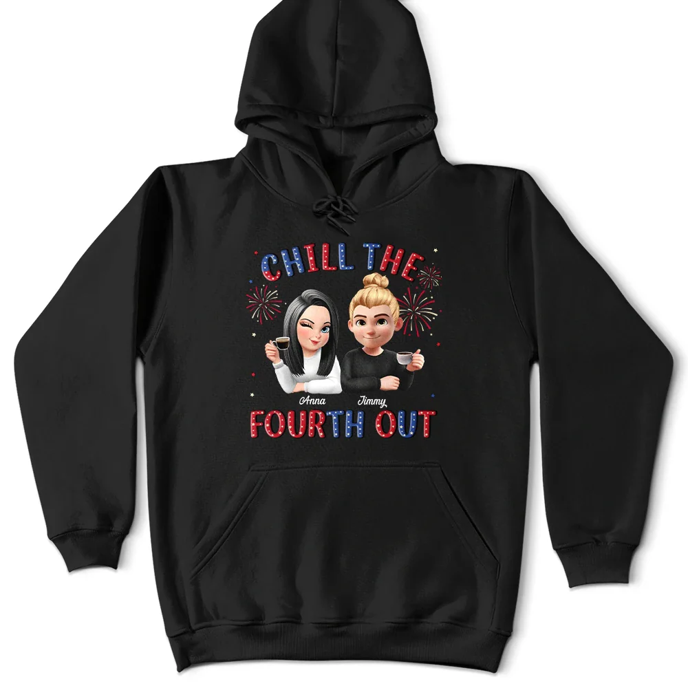 Stars And Stripes Chill The Fourth Out - Personalized T Shirt - Image 6