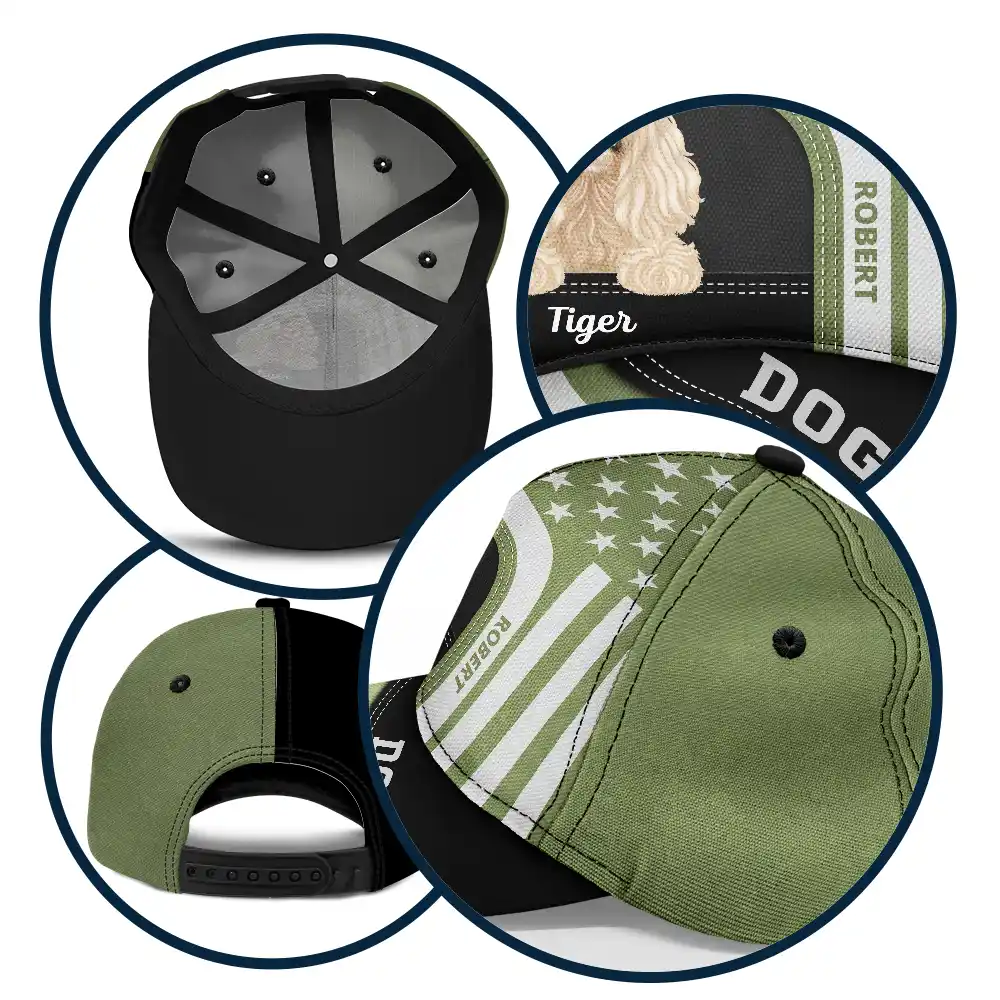 Stars And Stripes Dog Dad Pet Father - Personalized Classic Cap - Image 5