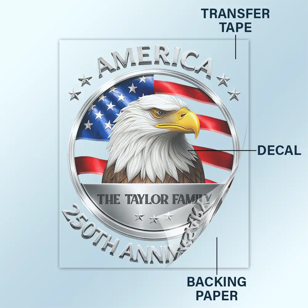 Stars And Stripes Eagle US Flag - Personalized Decor Decal - Image 4