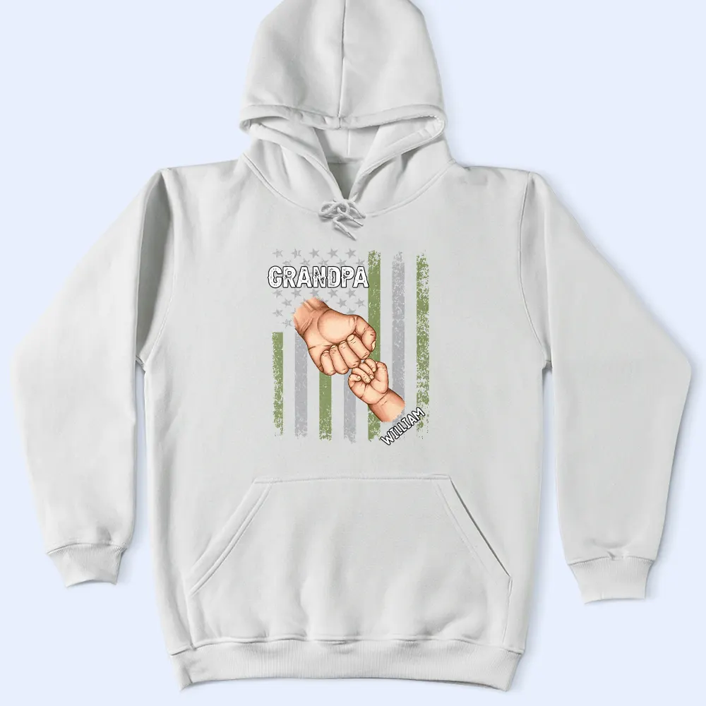 Stars And Stripes Grandpa Is Like Dad Without Rules Fist Bump - Personalized T Shirt - Image 6
