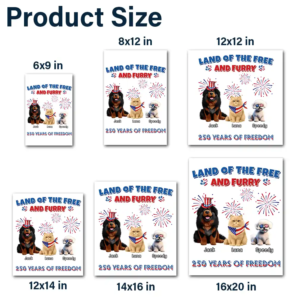 Stars And Stripes Land Of The Free And Furry - Personalized Decor Decal - Image 6