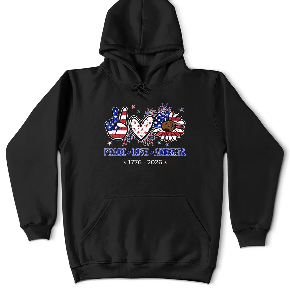 Stars And Stripes Peace Love America - T Shirt - Image 6