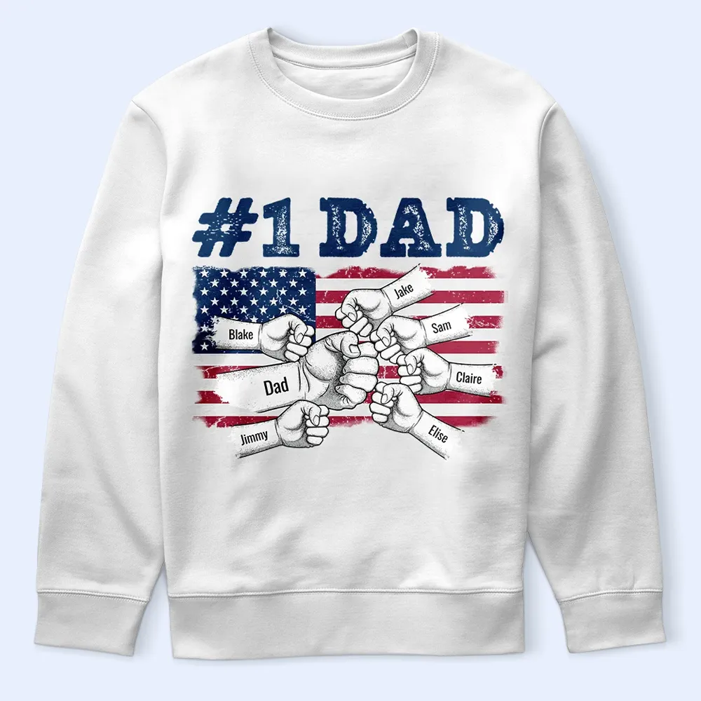 Stars & Stripes #1 Dad - Personalized T Shirt - Image 5