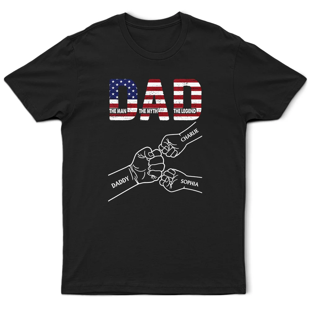 Stars & Stripes Dad The Man The Myth The Legend - Personalized T Shirt - Image 2