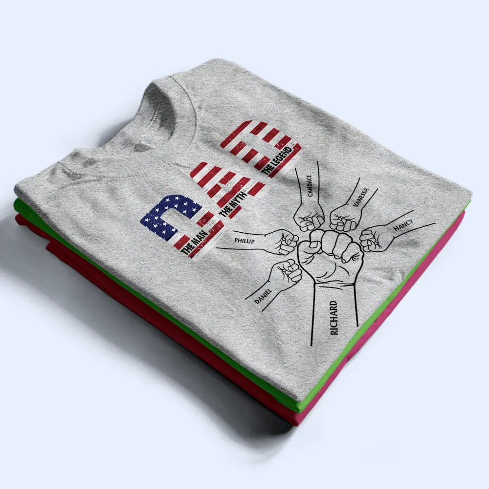 Stars & Stripes Dad The Man The Myth The Legend - Personalized T Shirt - Image 3