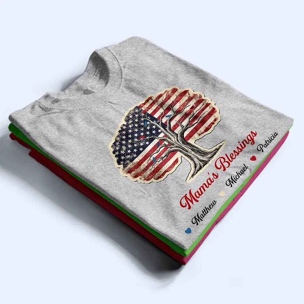 Stars & Stripes Grandma's Blessing - Personalized T Shirt - Image 2