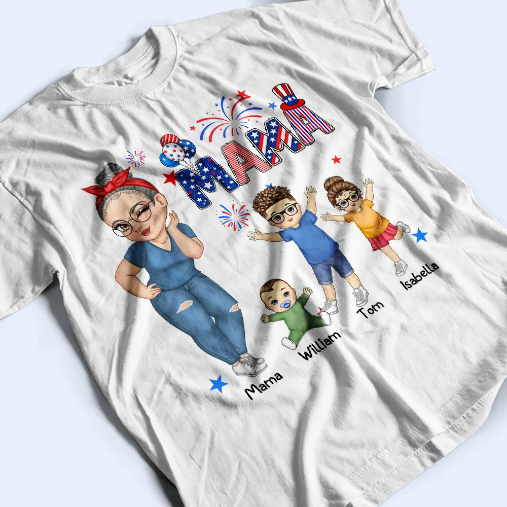 Stars & Stripes Nana Gigi - Personalized T Shirt - Image 3