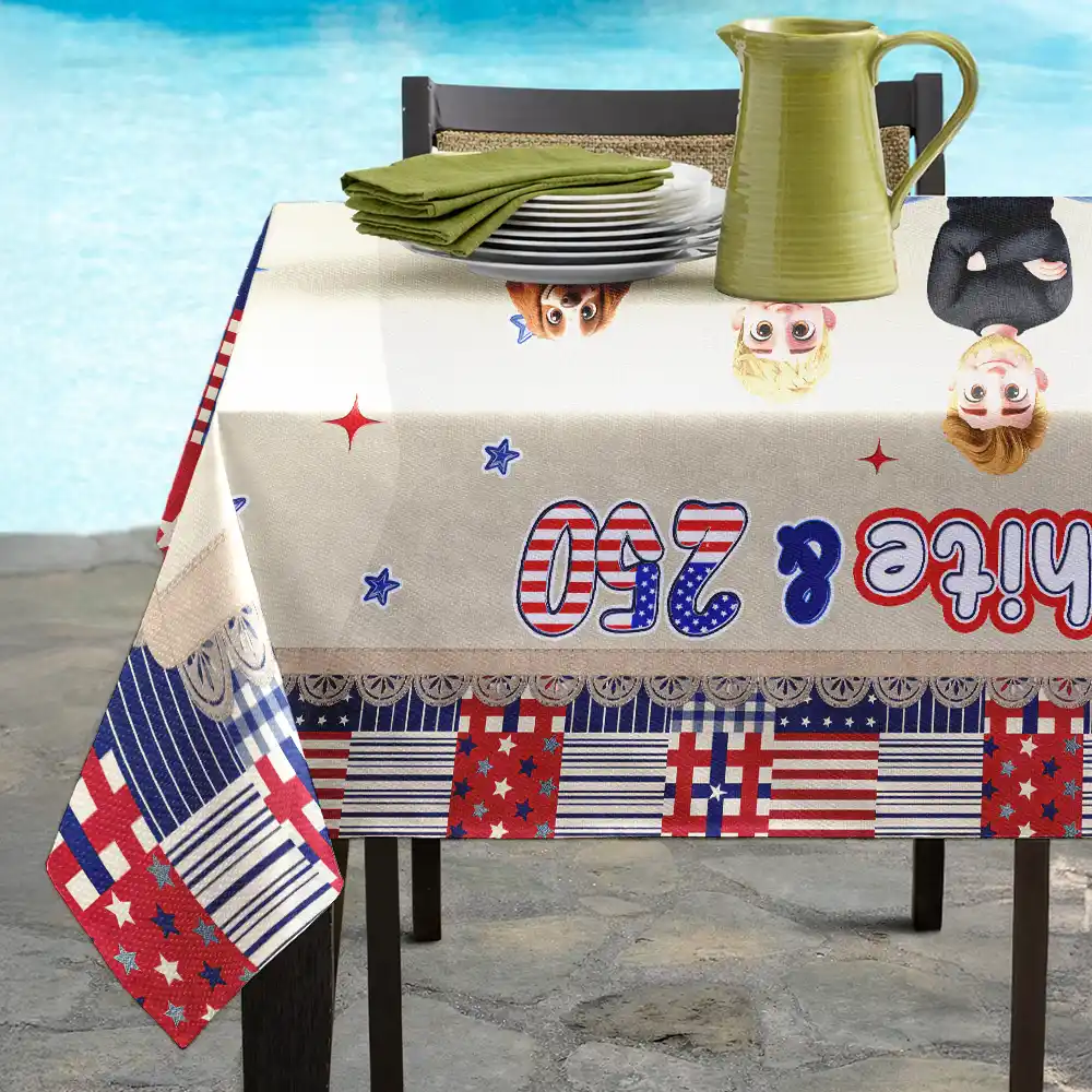 Stars & Stripes Red White And 250 - Personalized Tablecloth - Image 6