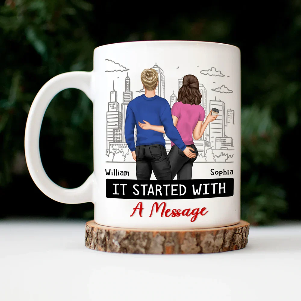 Started With A Message Couples - Personalized Mug - Image 5